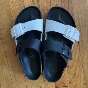 Birkenstocks black and white